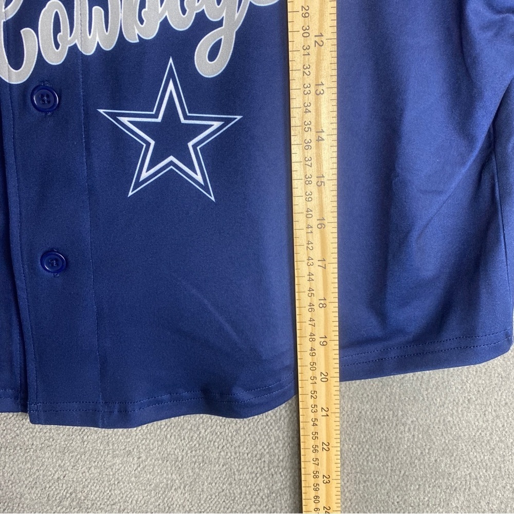 Mitchell & Ness Womens button Crop Top Jersey Style Dallas cowboys Size XL - Picture 7 of 7